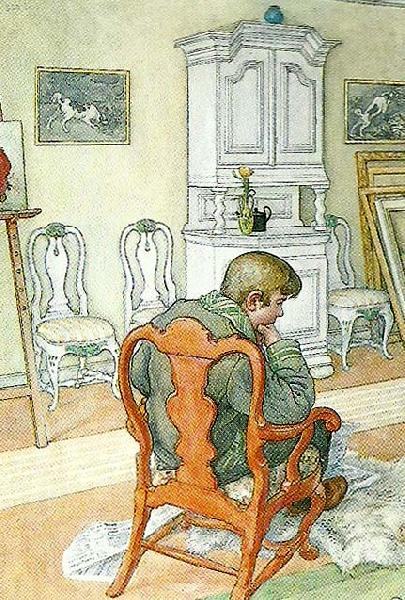 Carl Larsson Esbjorn i nattrock-Esbjorn som konvalescent oil painting picture